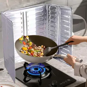 6/12 Pcs Guard Stove Splatter Guard | Aluminum 3 Oil Splatter Guard | High Temperature Fryer Guard | Foldable Grease Splatter Guard | Splatter Shield Kitchen Cleaning