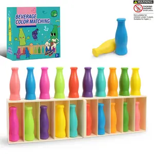 Color Matching Bottle Game Toy Set with Storage Rack, Fun Multiplayer Blind Guessing Game, Perfect Birthday and Holiday Gift for Kids