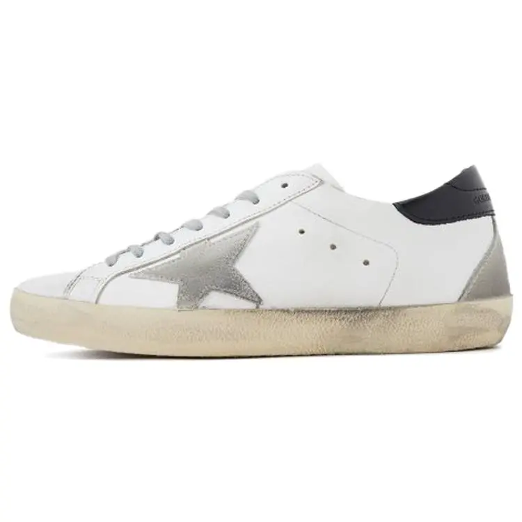 Golden Goose Super-Star Distressed Leather Low-Top Trainer for Men - House White Official Verifiable Maison Mihara Shoes with Credentials, Global Authentication Support, Casual Footwear