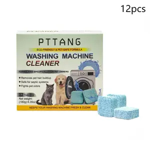 There are 12 in a box Washing Machine Cleaner Tablets Cleaning Animal Hair Remover Laundry Washer Tablets Fresh Cleansing Agent Pack