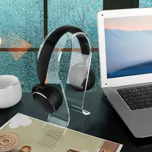 U-Type Acrylic Gaming Headset Stand, Fashionable Desktop Display Rack, Suitable for TV, Desk, Office, Bedroom, Game Room, Transparent
