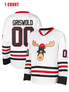 Ice Hockey Moose Jersey Number 00 Griswold, Christmas Gift, Embroidered Letters and Numbers, Loose-Fitting Sports Clothing, Jersey Shirt