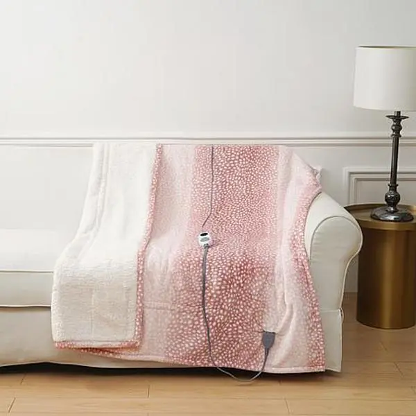 Warm & Cozy Plush to Sherpa Heated Throw Warm & Cozy Plush to Sherpa Heated Throw