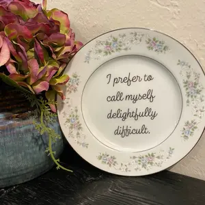 “Delightfully difficult” plate