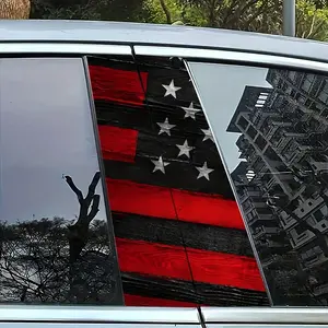 Flag Car Sticker Set, Vinyl Material, Scratch-Resistant Waterproof PVC, Vehicle B Pillar Protection Film, Us Flag, 19.6in X 9.8in
