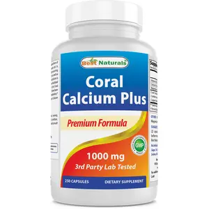 Best Naturals Coral Calcium Plus Supplement, 1000 mg, 250 Capsules