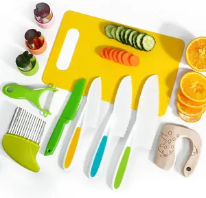 Children's Kitchen Knife Set,13/17/46 Montessori Children's Kitchen Utensils,Suitable For Actual Cooking.Equipped With Children-Specific Knives (Certified Safe),Folding Cutter,Sandwich Cutter,Peeler,Cutting Board.Suitable For Birthday Celebrations