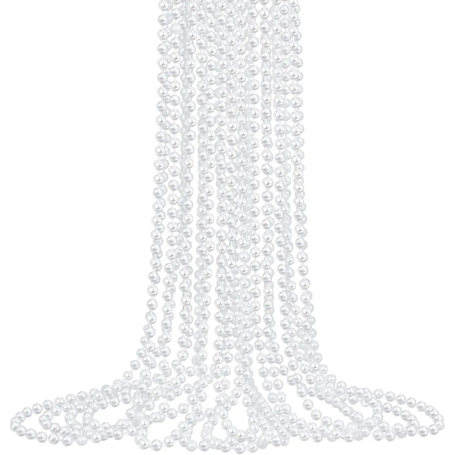 12 Pack Faux Pearl Necklace Bulk Long Pearl Women's Jewelry White Pearl Party Favors Wedding Bridal Shower Tea Birthday Decorations