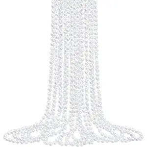 12 Pack Faux Pearl Necklace Bulk Long Pearl Women's Jewelry White Pearl Party Favors Wedding Bridal Shower Tea Birthday Decorations