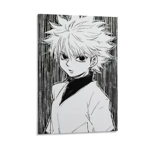 Hunters Anime Killuas Zoldycks Retro Art Poster. Music Album Cover Style. Wall Art Decor for Bedroom. Canvas Poster. Poster Canvas Wall Art For Bedroom Decor Bar Office Room Decor Gift