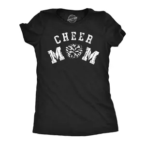 Womens Funny T Shirts Cheer Mom Sarcastic Graphic Cheerleading Novelty Tee for Ladies Funny Womens T Shirts Cute Vintage Fashion Casual Ladies T-Shirt Gift Funny Sarcastic Top Women's Novelty Tees Black -