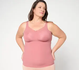 Evelyn & Bobbie Lace Trimmed V-Neck Seamless Bra Cami