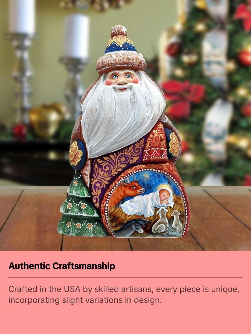 The Savior Dreams Hand-Painted WOODCARVED Masterpiece by G. DeBrekht - Nativity Holiday Decor - 8206011