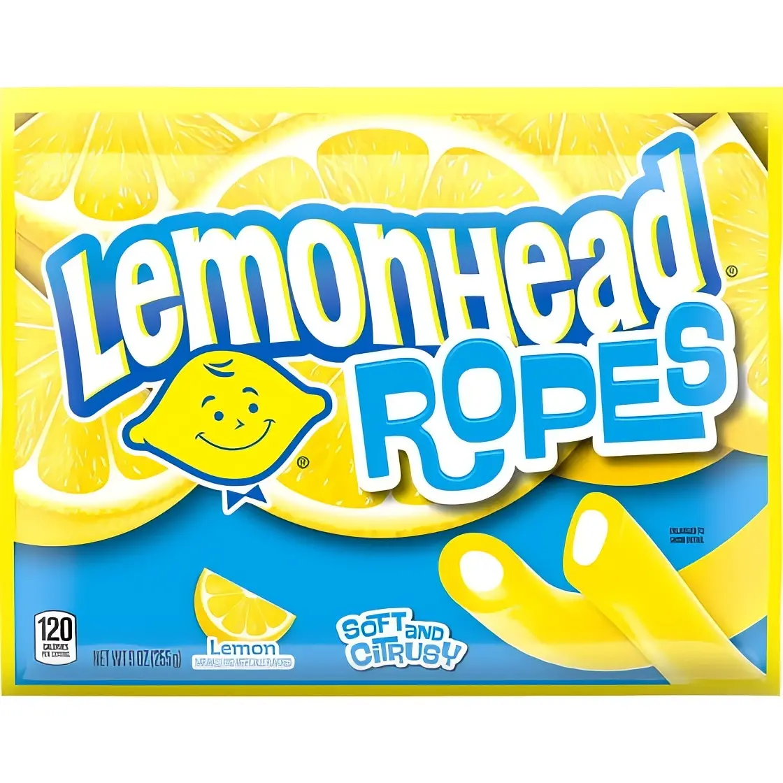 LemonHead Ropes Soft and Citrusy Lemon Flavor Candy 120 Pieces 9 oz Snack Bonbon Sweet Chewy Fruit