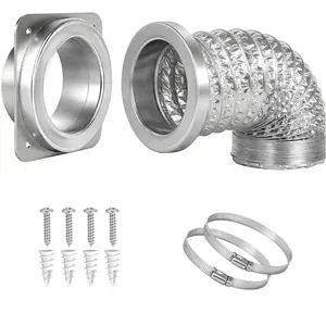 Magnetic Dryer Vent Connector Kit DV180 Airtight Seal Dryer Vent Hose Coupling Exhaust Hose with 3.3Ft 4" Duct And Two Clamps
