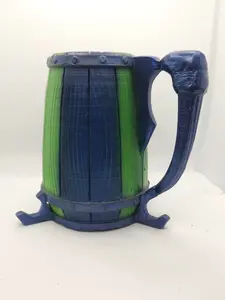 Green/Blue - Tavern Mug - *Ready To Ship* - 3D Printed Hand Painted • TTRPG | Dungeons and Dragons | DnD | D&D | Pathfinder | Drink Holder | Cosplay Cup Drinkware Tumbler Reuse
