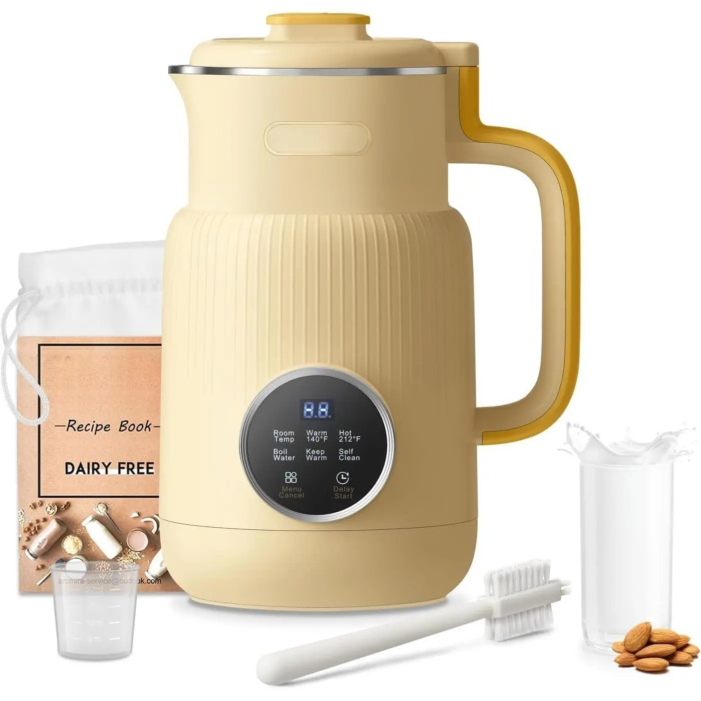 6 in 1 Nut Milk Maker, 20 oz(600ml) Homemade Almond, Oat, Soy, Coconut,  Based and Non Dairy Beverages, Milk Blender Machine with Delay Start, Keep Warm, Boil Water, Self Cleaning