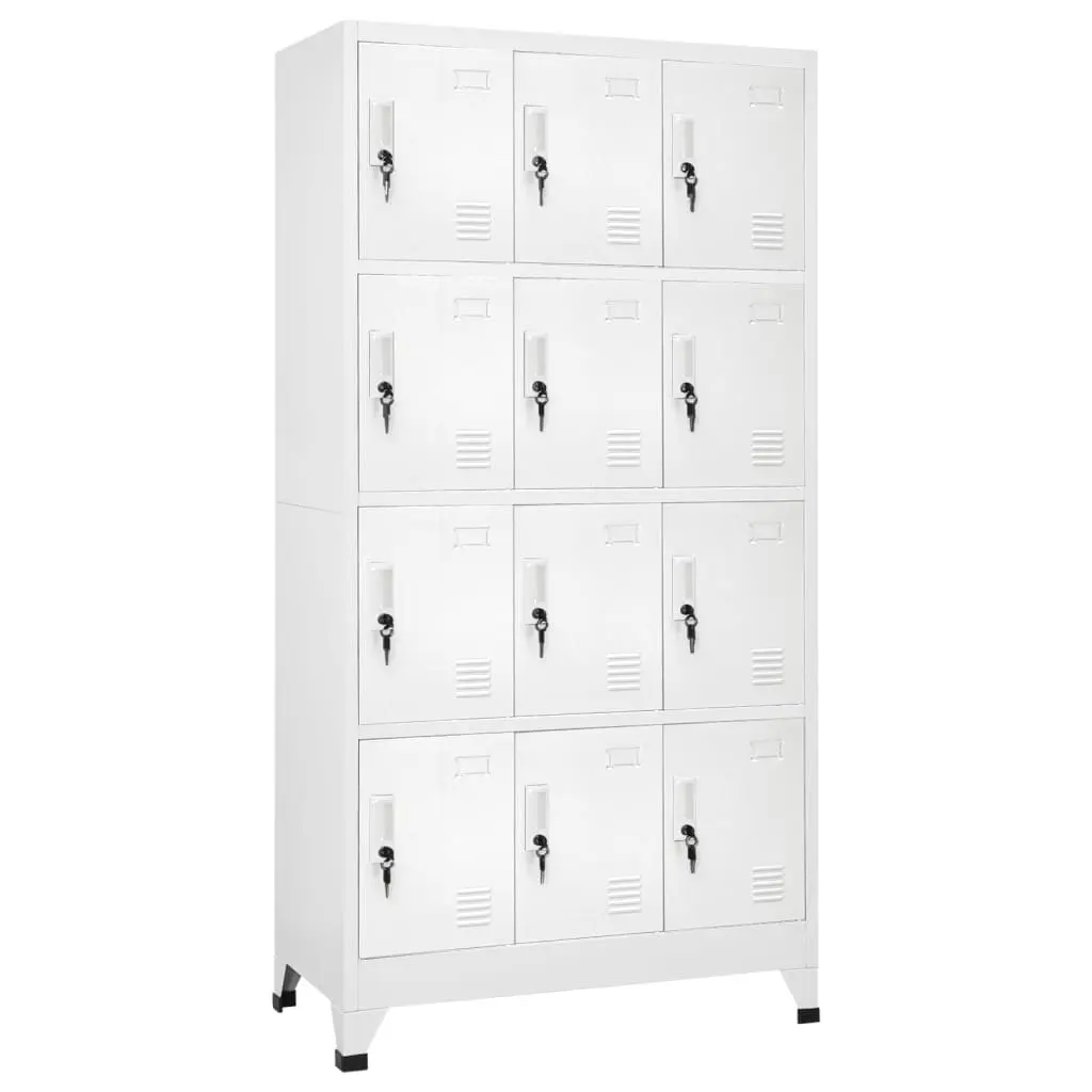 vidaXL Locker Cabinet, Home Office Storage Cabinet with Lockers and 12 Compartments, File Cabinet for Home School Changing Room, Industrial Style 244476