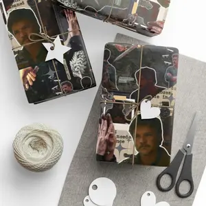 Pedro Pascal Gift Wrap, Mandalorian Birthday Present Wrap, Funny Movie Christmas Paper Roll, Cute TV Show Themed Packaging Present
