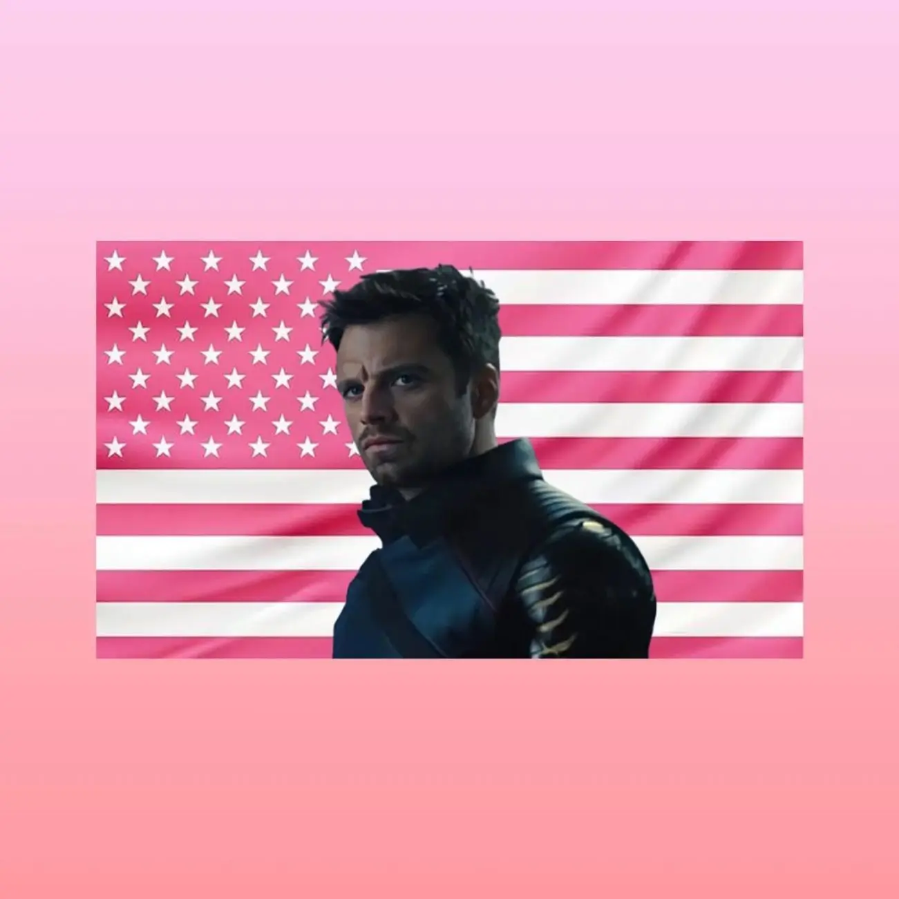 Bucky Barnes Pink American Flag Tapestry – Winter Soldier Wall Art | Marvel Fan Decor | Aesthetic Pink Flag | Superhero Gift Lightweight Indoor Wall Art