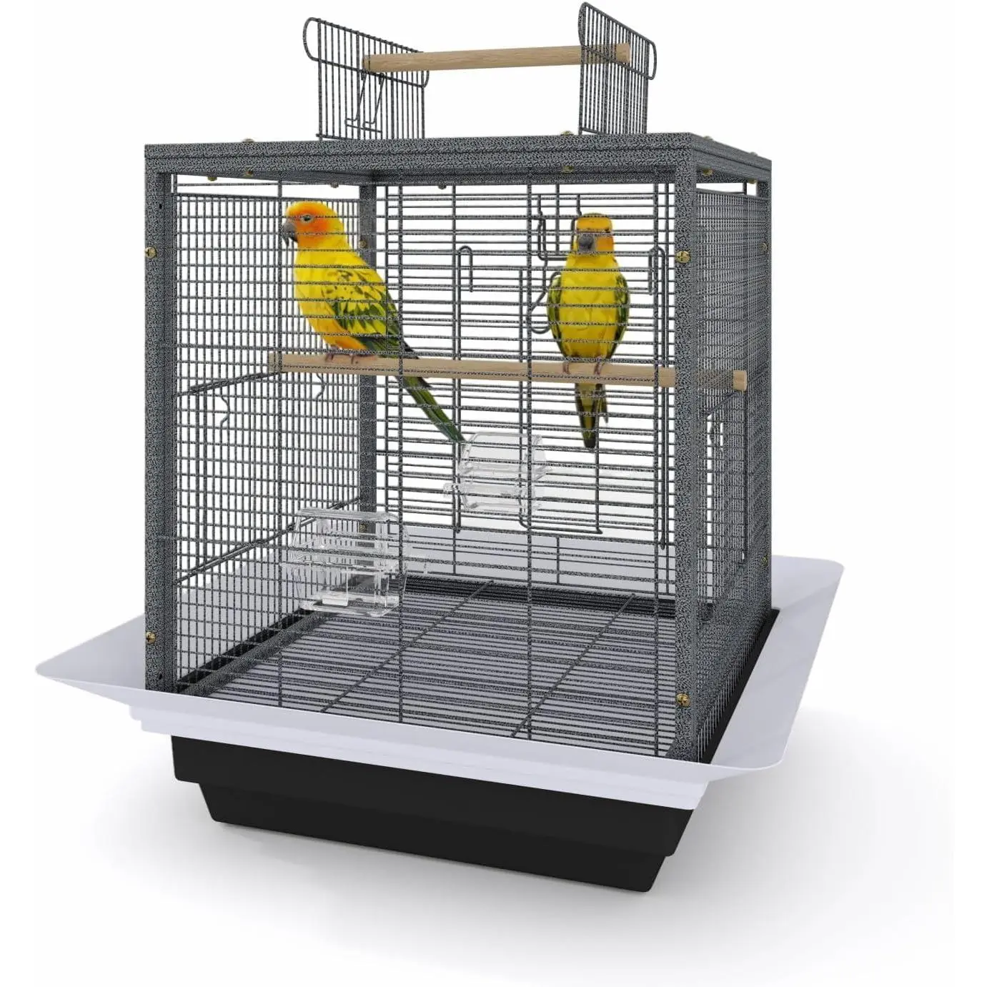 GARVEE 20" Small Bird Cage with Playground Stand, Portable Travel Cage & Carrier for Parrots, Parakeets, Cockatiels, Budgies, Medium/Small Birds