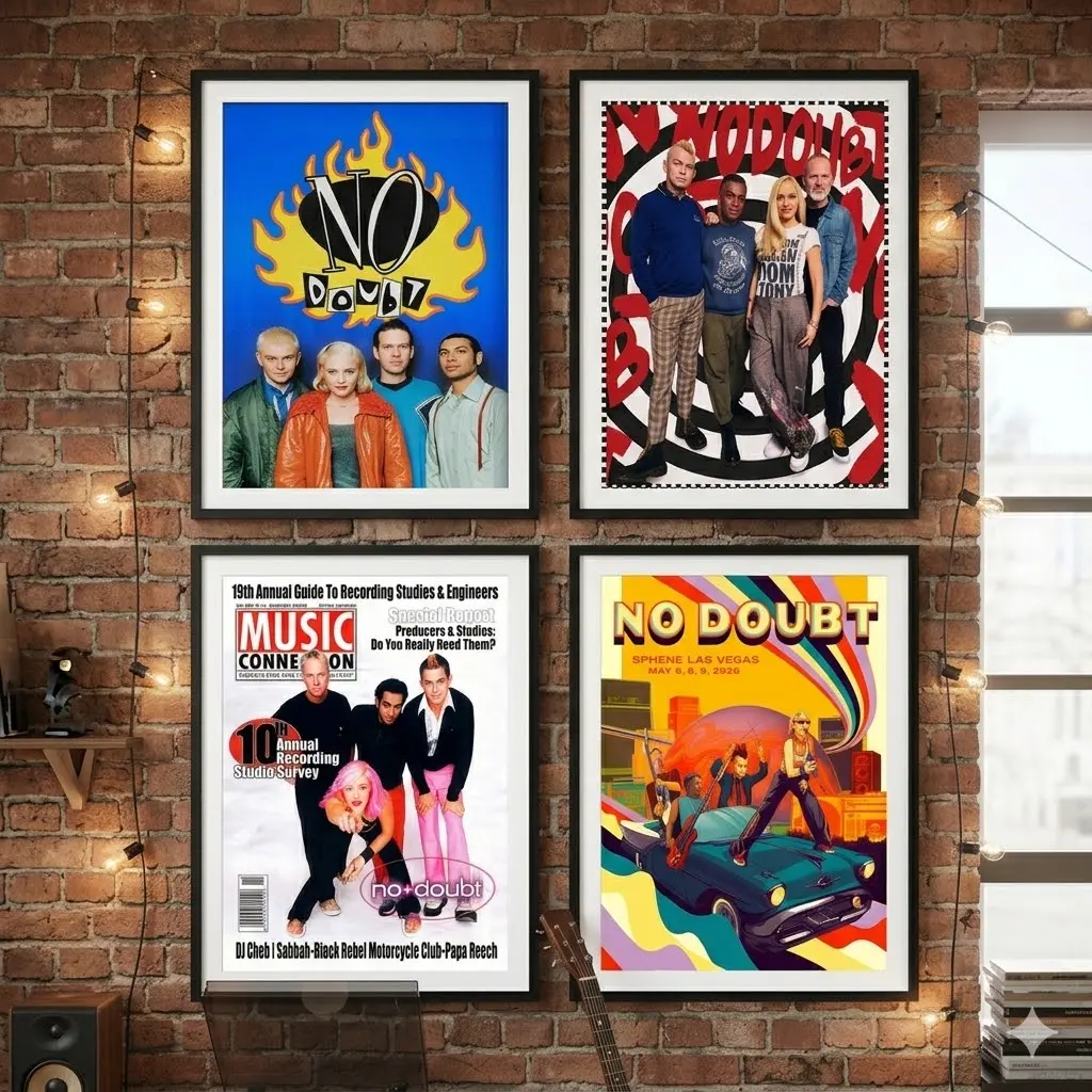 No Doubt Tour 2026 Band Poster Unframed, No Doubt Las Vegas Music Art Printable, Rock Band Poster, Room Decor For Fans, Home Decor