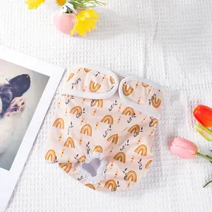 Washable Dog Diapers Physiological Pants Cute Cartoon Print Female Dog Diaper Underwear Dog Sanitary Panties pañales para perros BE0164 BE0259 XS S M - Puppy