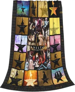 Musical Hamilton Blankets, Lightweight Plush Fuzzy Cozy Soft Flannel Blanket for Bed, Sofa, Couch, Travel, Camping 60"X50"
