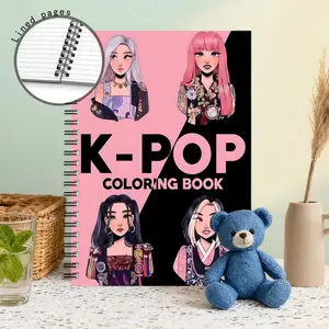 K-Pop Coloring Book Diary Notebook, Unique Cartoon Character Designs, Fashion Spiral Journal, Creative Gift for Men and Women
