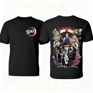 Demon Slayer anime-themed short-sleeved T-shirts for men and women, made of 100% pure cotton, suitable for summer, autumn, and winter, for everyday wear, sports, parties, and streetwear.
