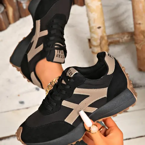 Women's Sporty Arisan Shoes Spring & Fall Elegant Fashion Casual Round Toe Low Top Lace-Up Thick Sole Breathable Outdoor Fashionable Running Shoes Running Shoes Running Sports Shoes Shoe For Runners