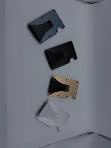 Slim Metal Minimalist Wallet - Lightweight Aluminum Construction with Secure Money Clip & Durable Rugged Design for Everyday Carry