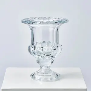 Large Elegant Beveled Glass Decorative Pedestal Vase