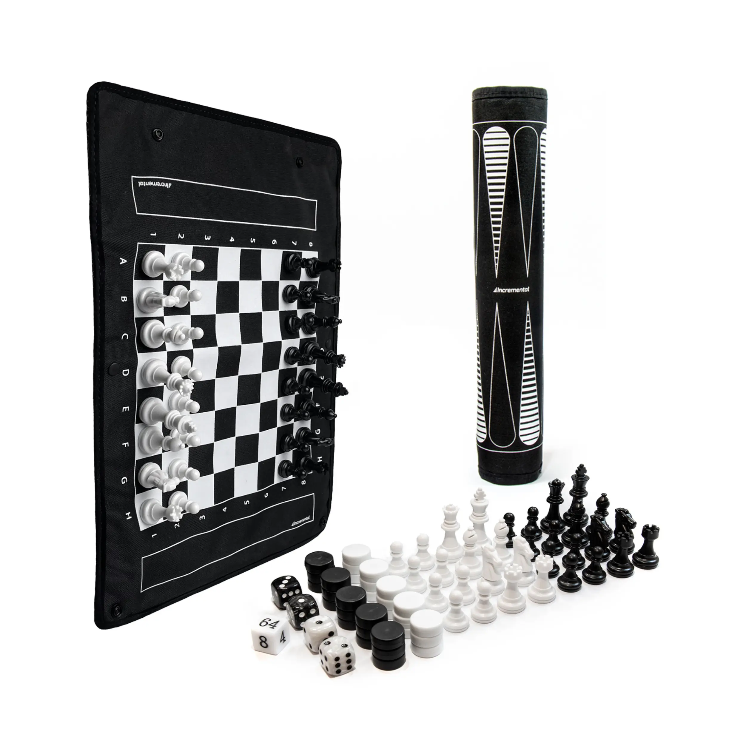 MagBoard 3-in-1 Roll-Up Magnetic Travel Games: Chess, Checkers, Backgammon