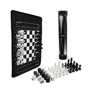 MagBoard 3-in-1 Roll-Up Magnetic Travel Games: Chess, Checkers, Backgammon
