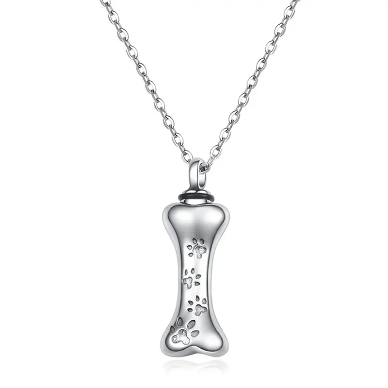 Dog Memorial Alloy Bone Ash Locket Necklace - High Quality, Elegant, 23mm x 20mm Pet Paw Print Urn Jewelry, Durable Secure Closure, Exquisite Craftsmanship, Thoughtful Gift for Animal Lovers, Memorial Gift