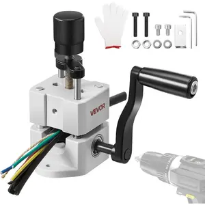 VEVOR Manual Wire Stripping Machine, 0.06 - 1 in, Portable Copper Stripper with Hand Crank or Drill Powered, 64Mn Quenched Blades, 45# Steel Rollers, ABS PC Wire Peeler, for Scrap Copper RecyclingVEVOR Super Brand Day