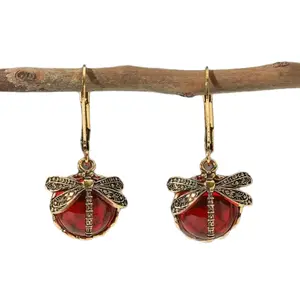 Dragonfly Color Stone Earrings