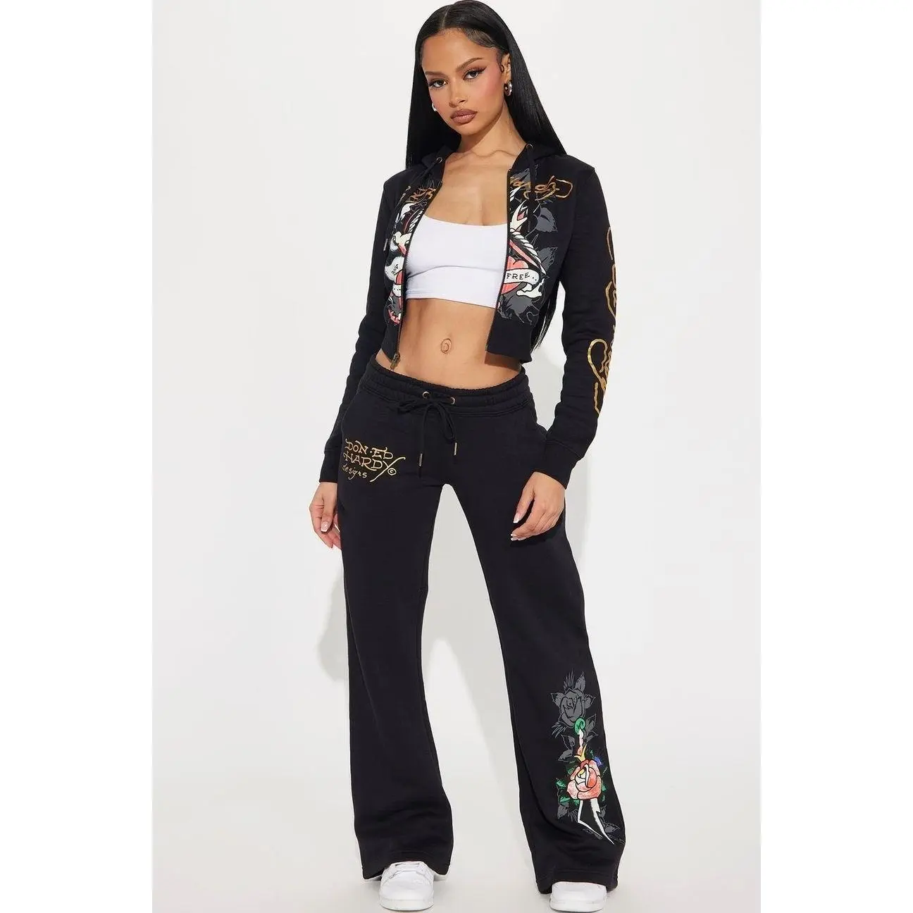 Ed Hardy Swallow Bird Sweatpant - Black H