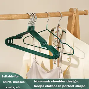 Upgrade Anti-Slip Thickened Clothes Hangers, No Bumps Plated Metal Hooks, Lightweight Durable for T-Shirts Bras Lingerie Coats, Travel Home Closet