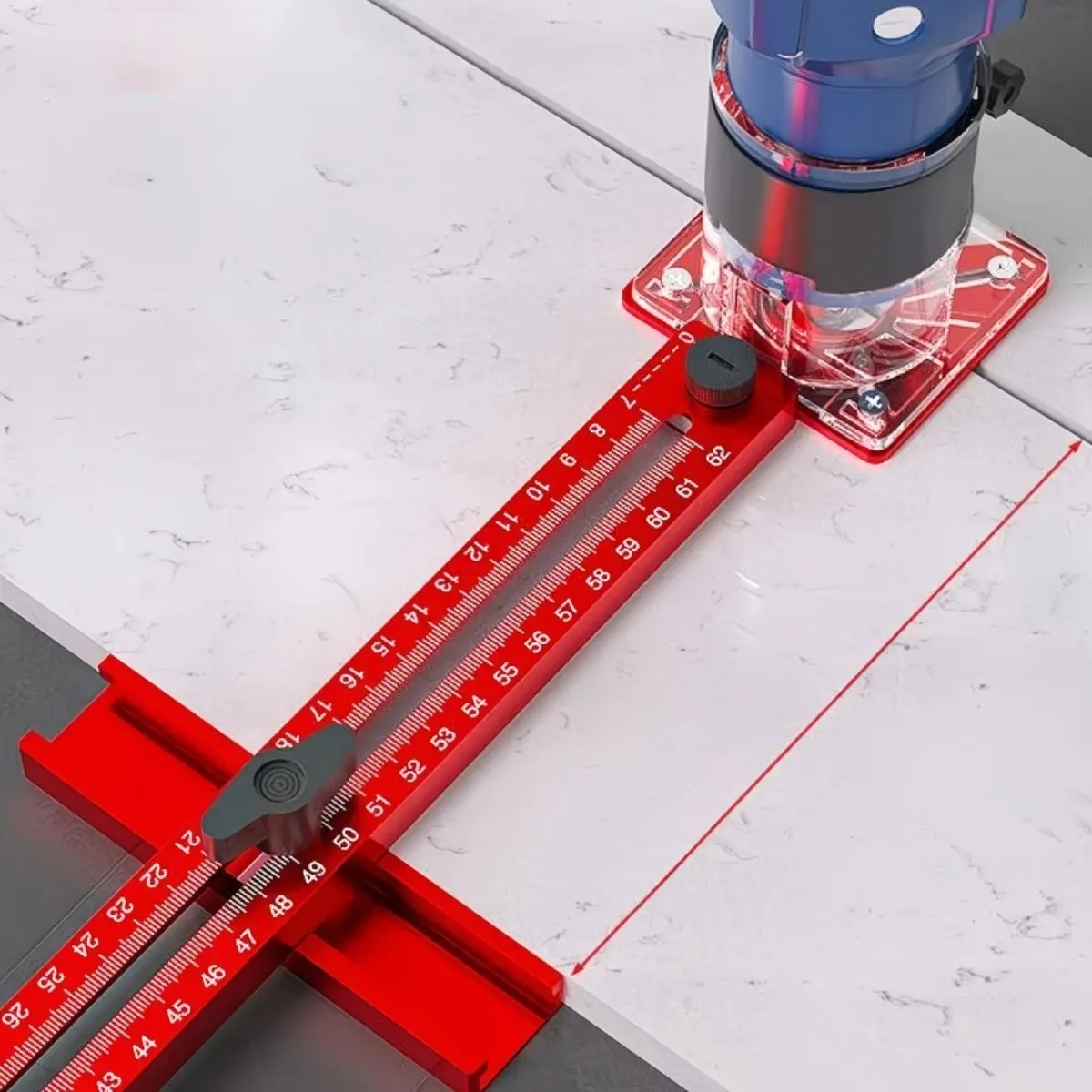 Multifunctional 4-In-1 Locator for Woodworking, Precision Measurement, Circular Cutting, Groove Cutting, Adjustable Radius Settings, Woodworking Square Protractor, Hand Measuring Tool