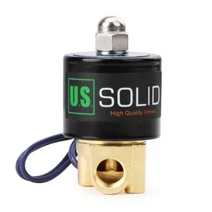 U.S. Solid 1/4" Electric Solenoid Valve Brass 12VDC Normally Closed VITON NPT