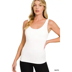 Zenana Seamless Tank Top With Built In Bra