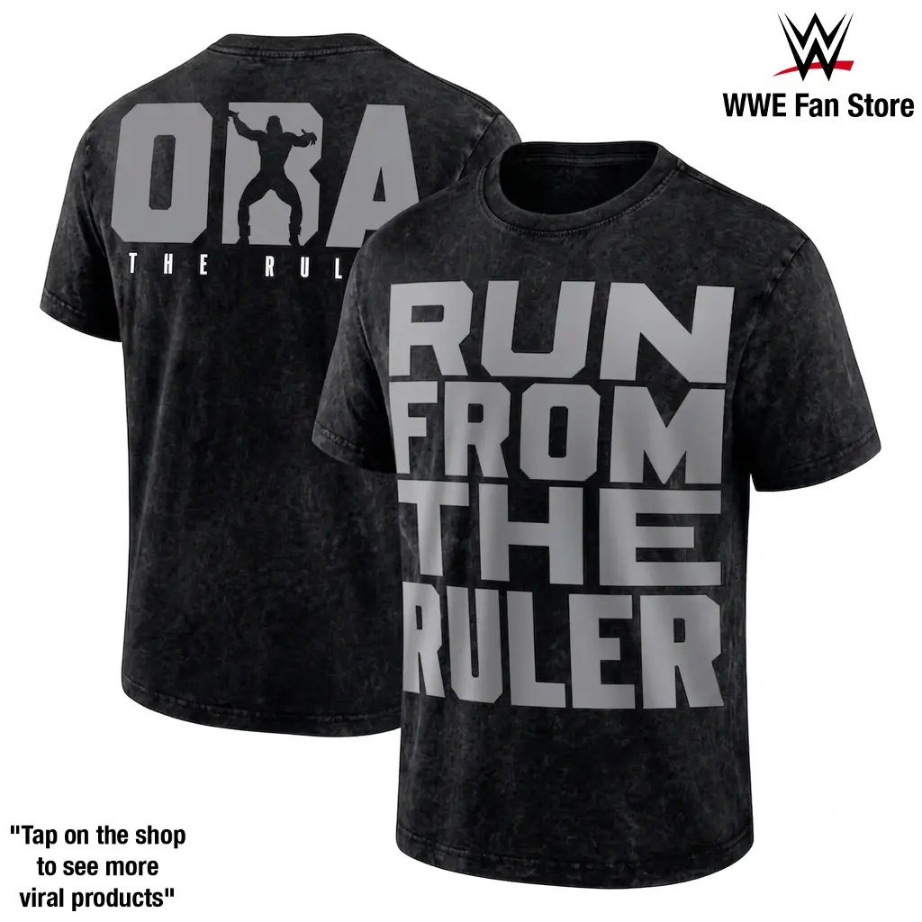 Oba Femi Run From The Ruler WWE NXT Champion Graphic T-Shirt The Ruler Legend Heavyweight Dominance Powerhouse Champion Wrestling Fan Gift Vintage Washed Tee Men Women Civil Regime Inspired Premium Cotton Streetwear Apparel