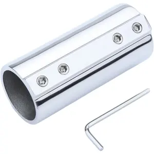 Straight Pipe Fitting Connector,Marine-Grade 316 Stainless Steel for Joining EMT, Connecting Metal/PVC Pipes, Building Tent Frames, Canopies, and Shipbuilding Applications,7/8 Inch