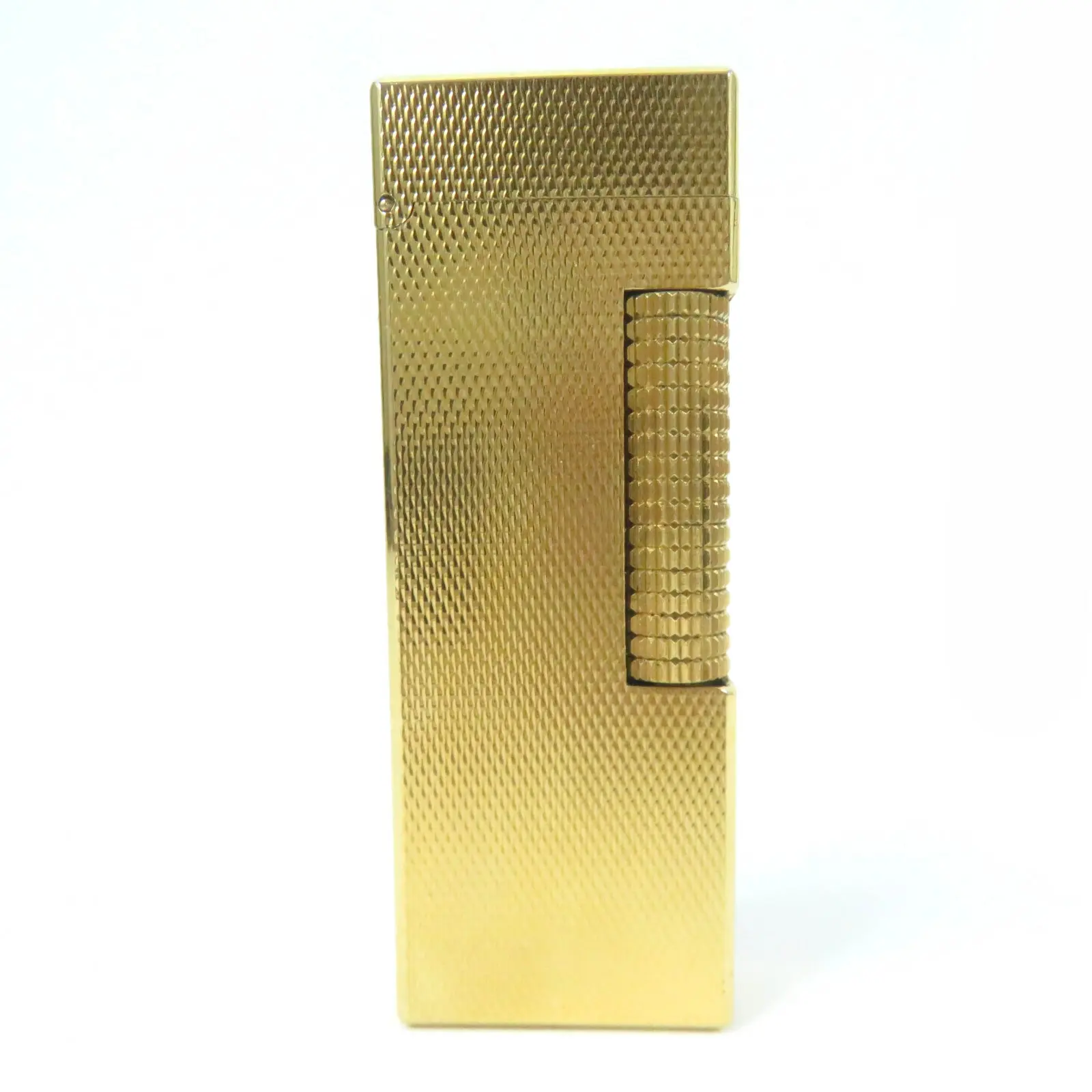 Pre-owned Dunhill Others Small Leather Goods Square Pattern Roller Gas Lighter Gold