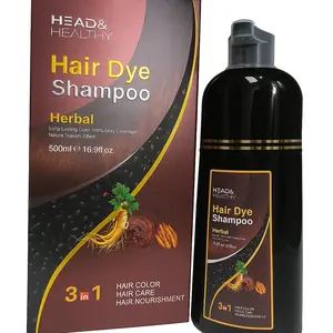 3 in 1 Hair Dye Shampoo for Gray Coverage,Dark Drown