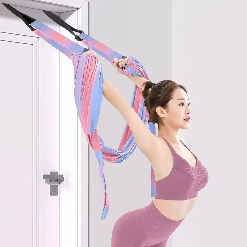 2nd Gen Elastic Yoga Stretch Strap, Workout Band, Yoga Accessories, Stretching Gear, Multi-Function Resistance Training Belt with Door Anchor Design, Aerial Yoga Flexibility Equipment for Splits, Backbends, Home Fitness, Anti-Deformation