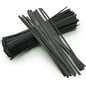 5 inches Twist Ties Pack of 100 - Premium Quality Reusable Black Plastic Coated Twist Ties for Bags Cords Bread Ties for Household
