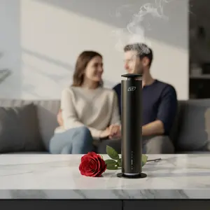 2026 Valentine's day gifts popular Scent Diffuser - Aromatherapy Scent Diffuser for Home & Office - Essential Oil Diffuser - Waterless and Cold Air Diffusion Technology - Black & Silver
